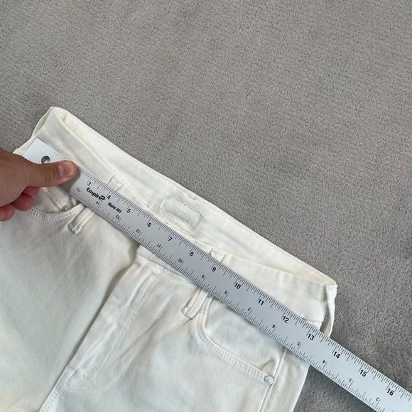 Mother The Looker Crop in Glass Slipper Jeans Women 25 White Slim Fit USA NWOT - Picture 9 of 14